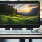 A computer screen displays digital art software and websites, with a stylus and tablet nearby for creating digital art